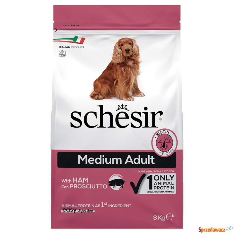 Schesir Dog Medium Adult, z szynką...