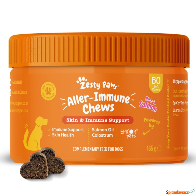 Zesty Paws Aller-Immune Chews, z łososiem - 50... - Przysmaki dla psów - Kielce