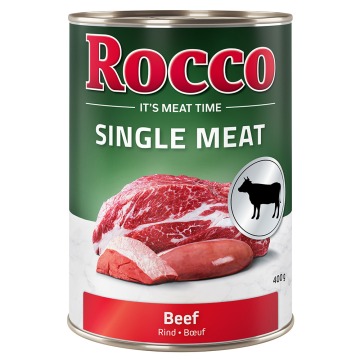 Korzystny pakiet Rocco Single Meat, 12 x 400 g  - Wołowina