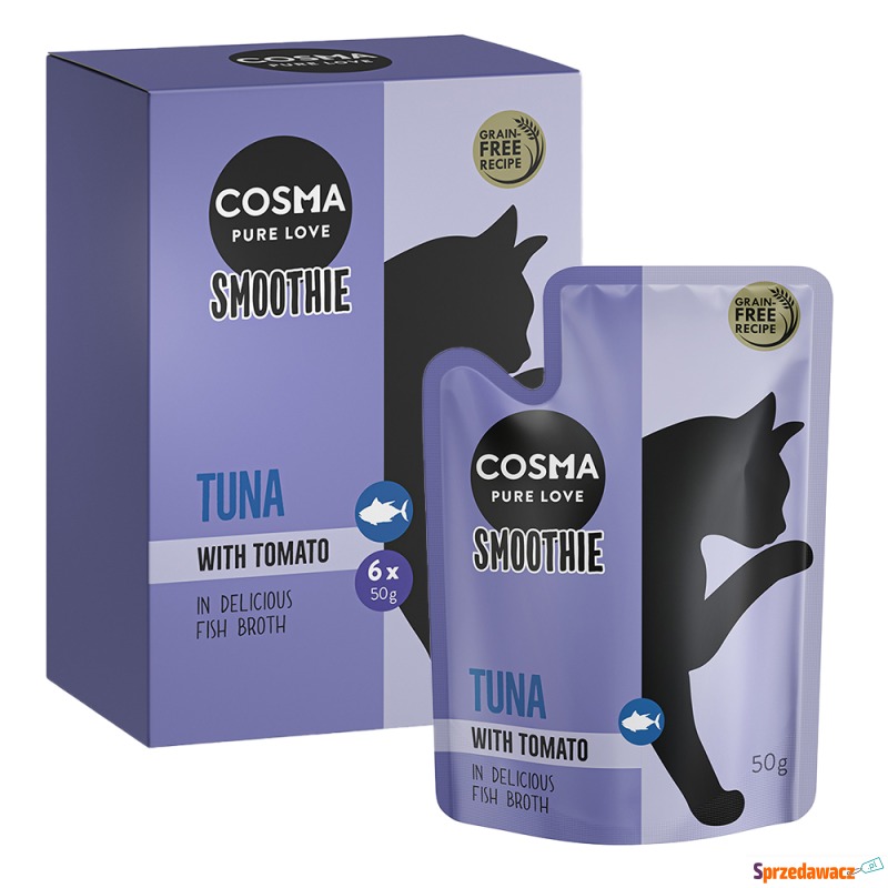 Cosma Smoothie, 6 x 50 g - Tuńczyk z pomidorem - Przysmaki dla kotów - Nowy Sącz