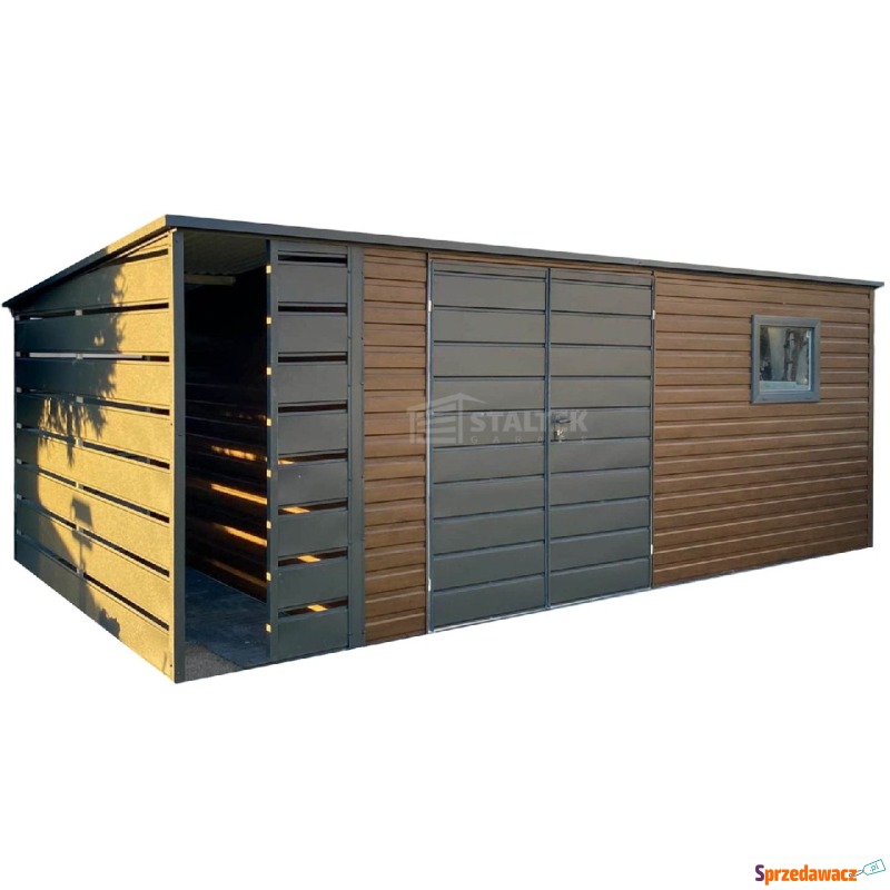 Schowek domek ogrodowy 6x3 + wiata 1m brama okno... - Altany, domki, namioty - Kielce