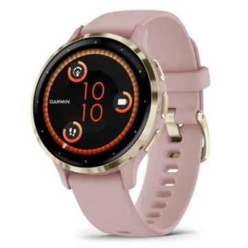 Garmin Venu 3s jasnozłota ramka z paskiem w kolorze dust rose