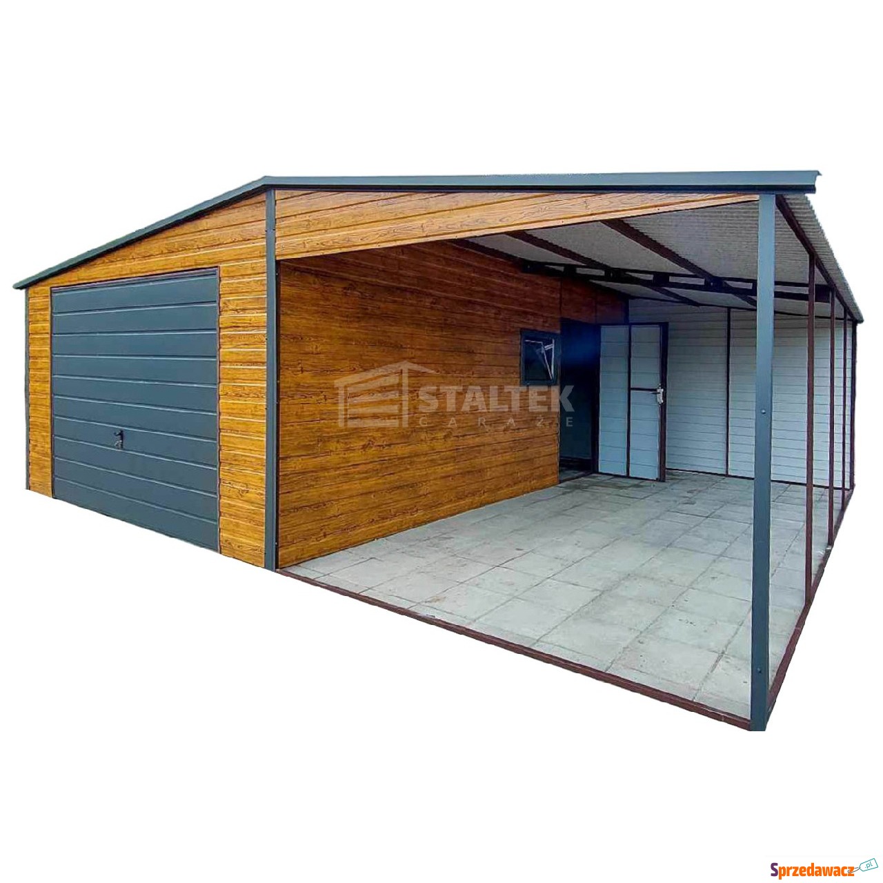 Garaż blaszany 4x6 + wiata 4m -...