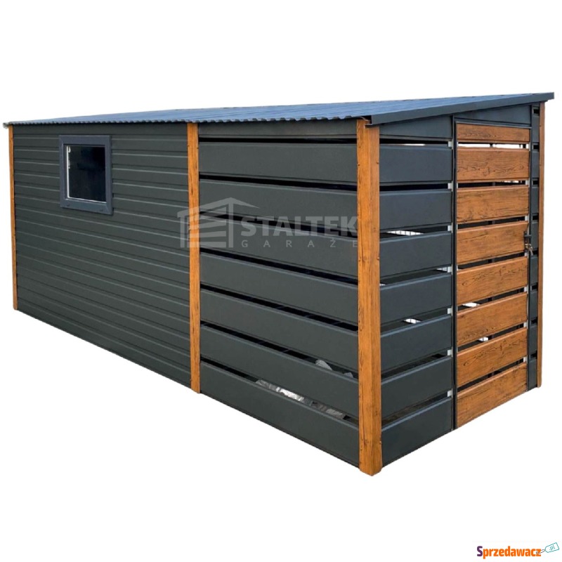 Schowek - Domek Ogrodowy 3x2m + wiata 2m  2x Drzwi... - Altany, domki, namioty - Nowy Tomyśl