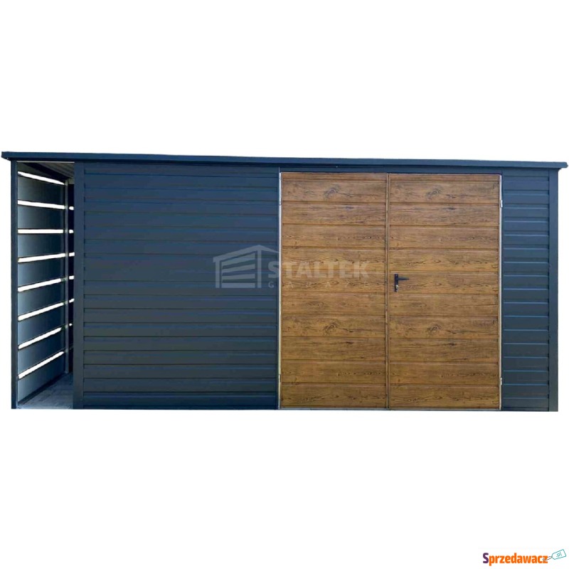 Schowek Domek Ogrodowy 4,5x2m + wiata 0,5m Brama... - Altany, domki, namioty - Hajnówka