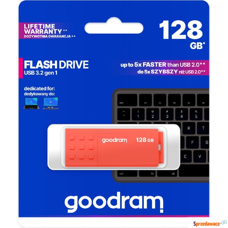 Pendrive USB-A 3.2 Gen 1, Goodram UME3 128GB,... - Pamięć flash (Pendrive) - Legnica
