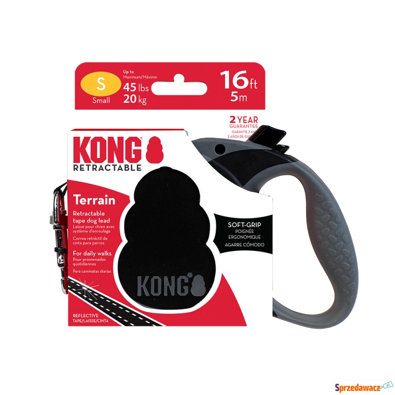 KONG Terrain zwijana smycz, czarna...