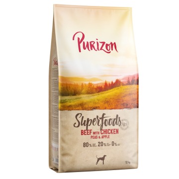 Purizon Superfoods wołowina z kurczakiem, groszkiem i jabłkami - 2 x 12 kg