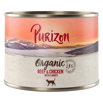 Korzystny pakiet Purizon Organic, 24 x 200 g - Biowołowina i biokurczak z biomarchewką