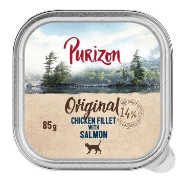 Korzystny pakiet Purizon Original, 24 x 85 g - Filet z kurczaka z łososiem