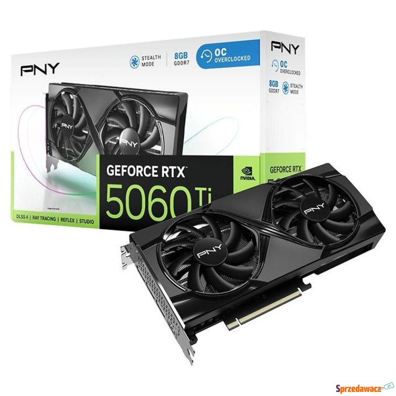 PNY GeForce RTX 5060 Ti Dual Fan 8GB OC DLSS 4 - Karty graficzne - Ruda Śląska