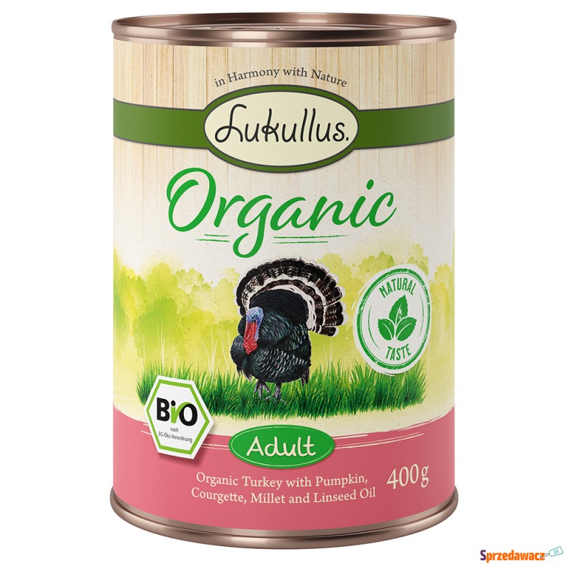 Lukullus Organic Adult, indyk z cukinią (bez... - Karmy dla psów - Kwidzyn