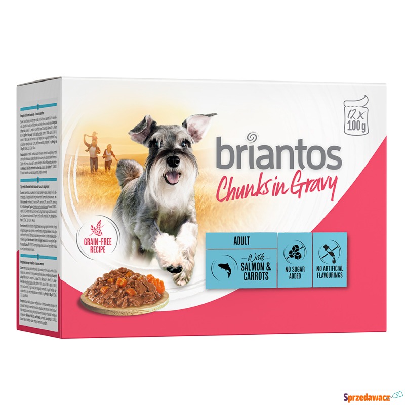 Briantos Chunks w sosie, 12 x 100 g - Łosoś i... - Karmy dla psów - Stargard