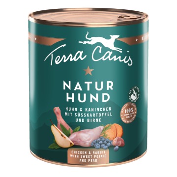 Korzystny pakiet Terra Canis Naturhund, 12 x 800 g - Kurczak i królik z batatami i gruszką