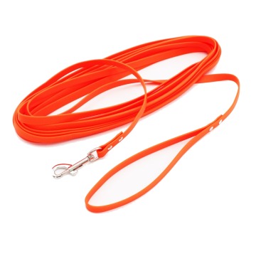 Heim BioThane® smycz treningwa, jaskrawopomarańczowa - Dł. 10 m. szer. 13 mm