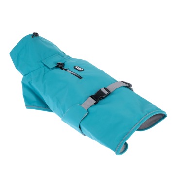 TIAKI płaszcz przeciwdeszczowy dla psa Teal - Długość grzbietu: ok. 60 cm