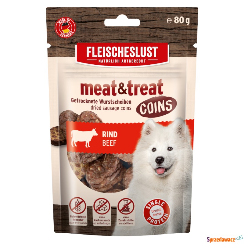 Fleischeslust Meat & Treat Coins - Wołowina, 80... - Przysmaki dla psów - Kraśnik