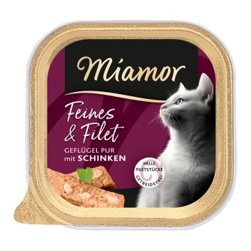 Miamor Feines & Filet, 16 x 100 g - Drób i szynka