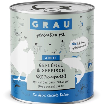 Korzystny pakiet GRAU Adult, bez zbóż, 12 x 800 g - Drób i ryby morskie