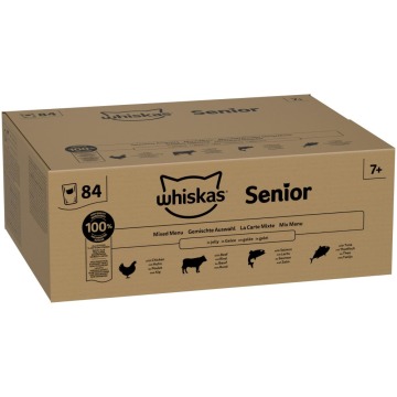 Megapakiet Whiskas Senior w saszetkach, 84 x 85 g - 7+ Pakiet mieszany w galarecie