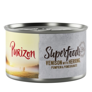 Purizon Superfoods, 12 x 140 g - Dziczyzna ze śledziem, dynią i owocem granatu