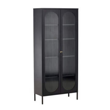 SELSEY Witryna dwudrzwiowa Bequiti 180x80 cm wysoka czarna - Genesis