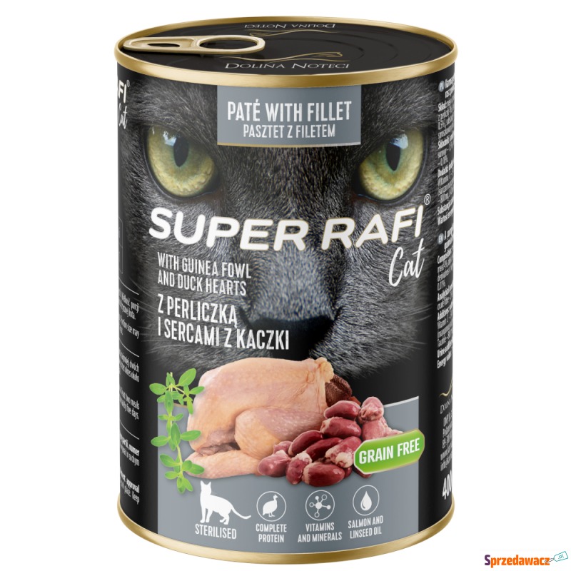 Super Rafi Sterilised Cat, 12 x 400 g - Perliczka... - Karmy dla kotów - Chorzów