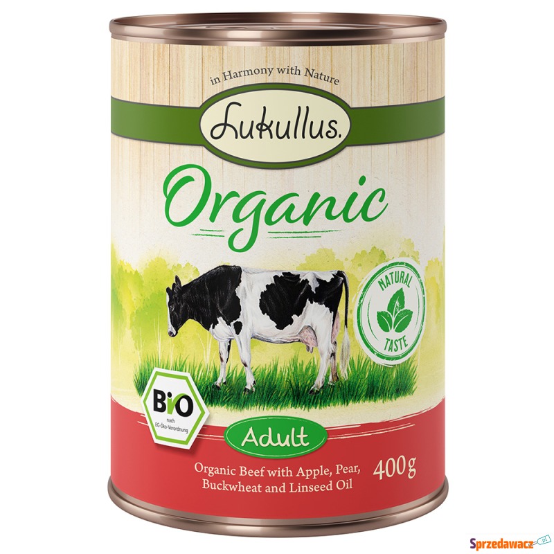 Lukullus Organic Adult, wołowina z jabłkiem (bez... - Karmy dla psów - Kłodzko
