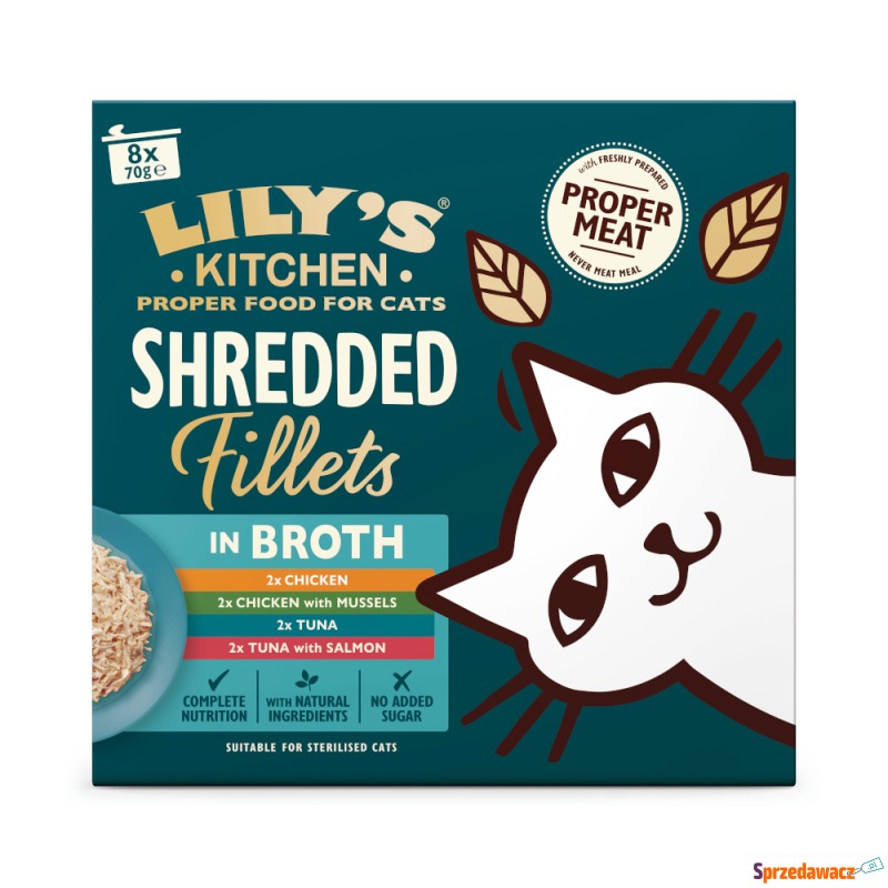 Lily's Kitchen Shredded Fillets dla kotów, 8 x... - Karmy dla kotów - Piekary Śląskie