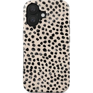 Etui Burga Almond Latte Tough Magnetic do iPhone 16, beżowe z czarnymi kropkami