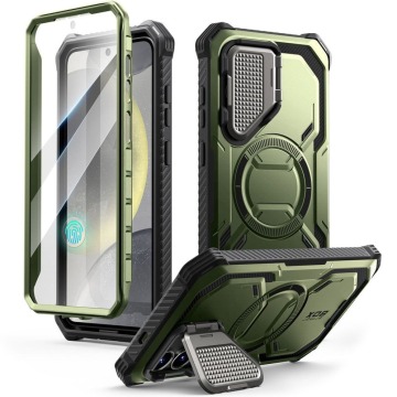 Etui pancerne Supcase i-Blason Armorbox Mag SP do Galaxy S25, do MagSafe, zielone