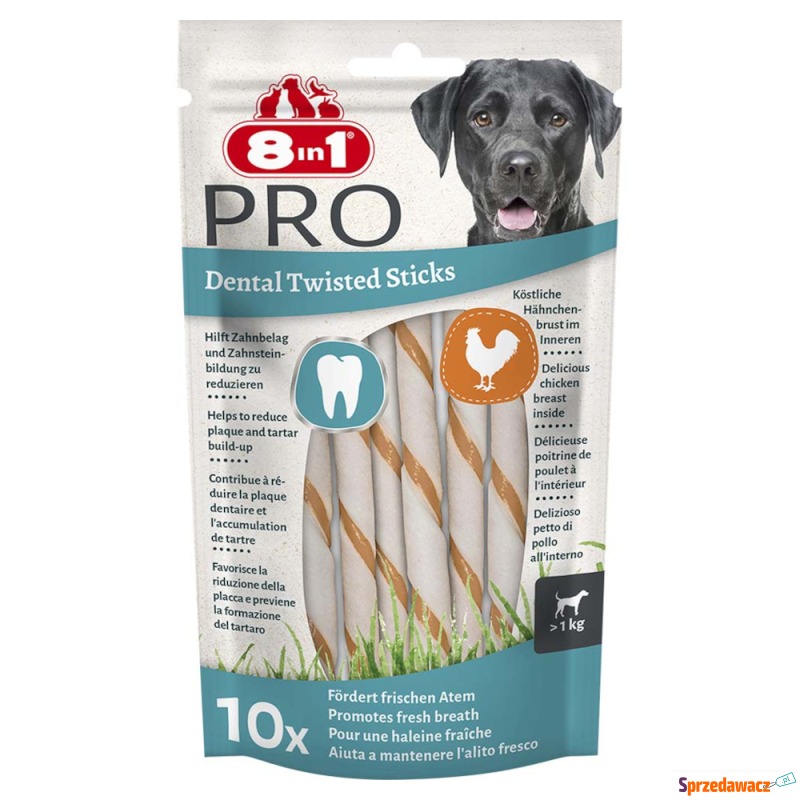 8in1 Pro Dental Twisted Sticks, kurczak - 10 szt. - Przysmaki dla psów - Tarnów