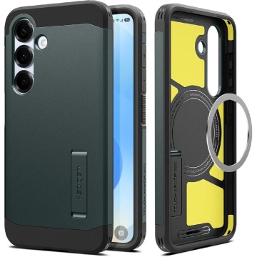 Etui Spigen Tough Armor Mag do MagSafe do Galaxy S25, zielone