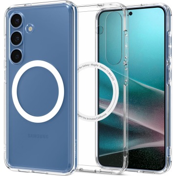 Etui Spigen Ultra Hybrid Mag do MagSafe do Galaxy S25 Plus, przezroczysto-białe