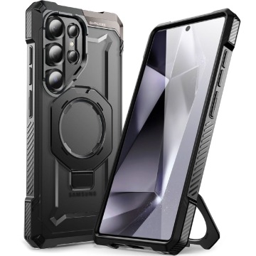 Etui pancerne Supcase UB Grip Mag do MagSafe do Galaxy S25 Ultra, czarno-przezroczyste