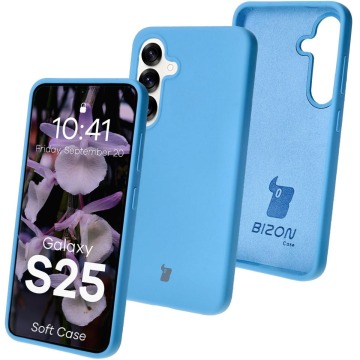 Silikonowe etui Bizon Soft Case do Galaxy S25, niebieskie