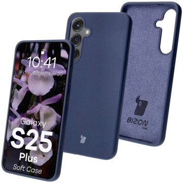 Silikonowe etui Bizon Soft Case do Galaxy S25 Plus, ciemnoniebieskie