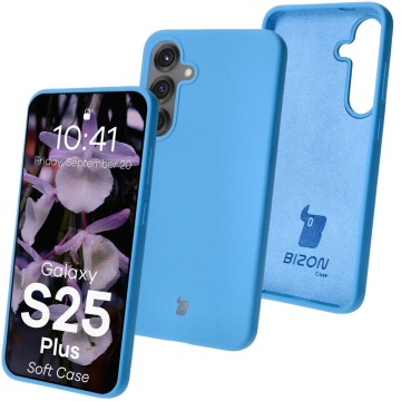 Silikonowe etui Bizon Soft Case do Galaxy S25 Plus, niebieskie