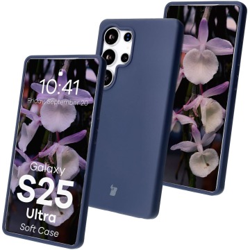 Silikonowe etui Bizon Soft Case do Galaxy S25 Ultra, ciemnoniebieskie