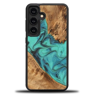 Drewniane etui do Galaxy S25, Bewood Unique Turquoise