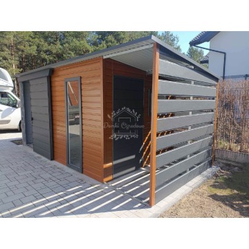 Schowek - domek ogrodowy 4,4x2,5m + wiata 1,1x2,5m... - Altany, domki, namioty - Tarnów - zdjęcie 4