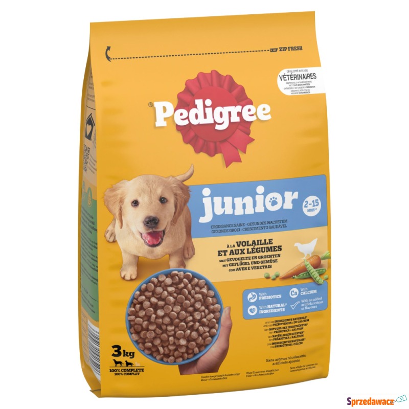 Pedigree Junior, drób z warzywami - 3 kg - Karmy dla psów - Mysłowice