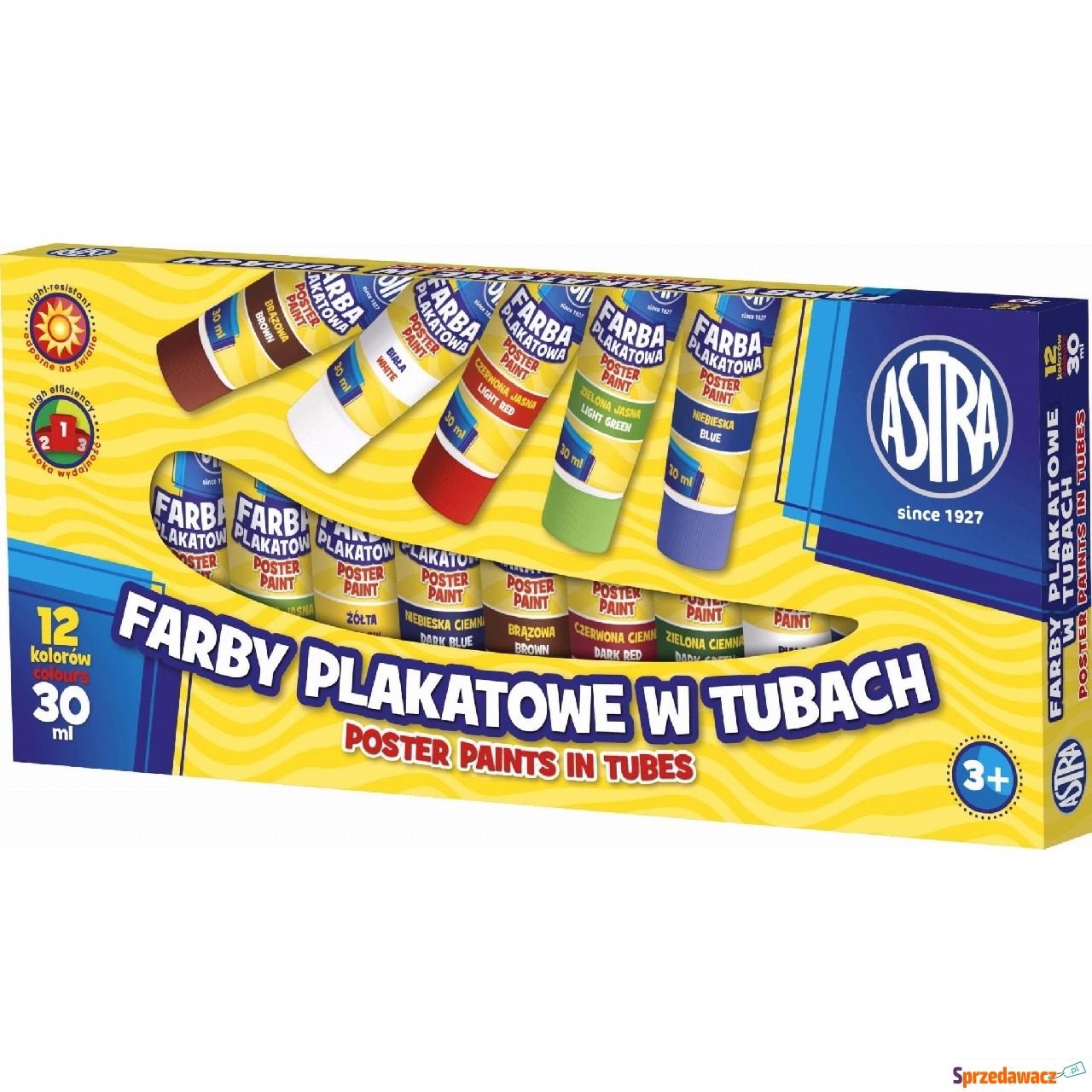 Farby plakatowe 12 kolorów 30ml...