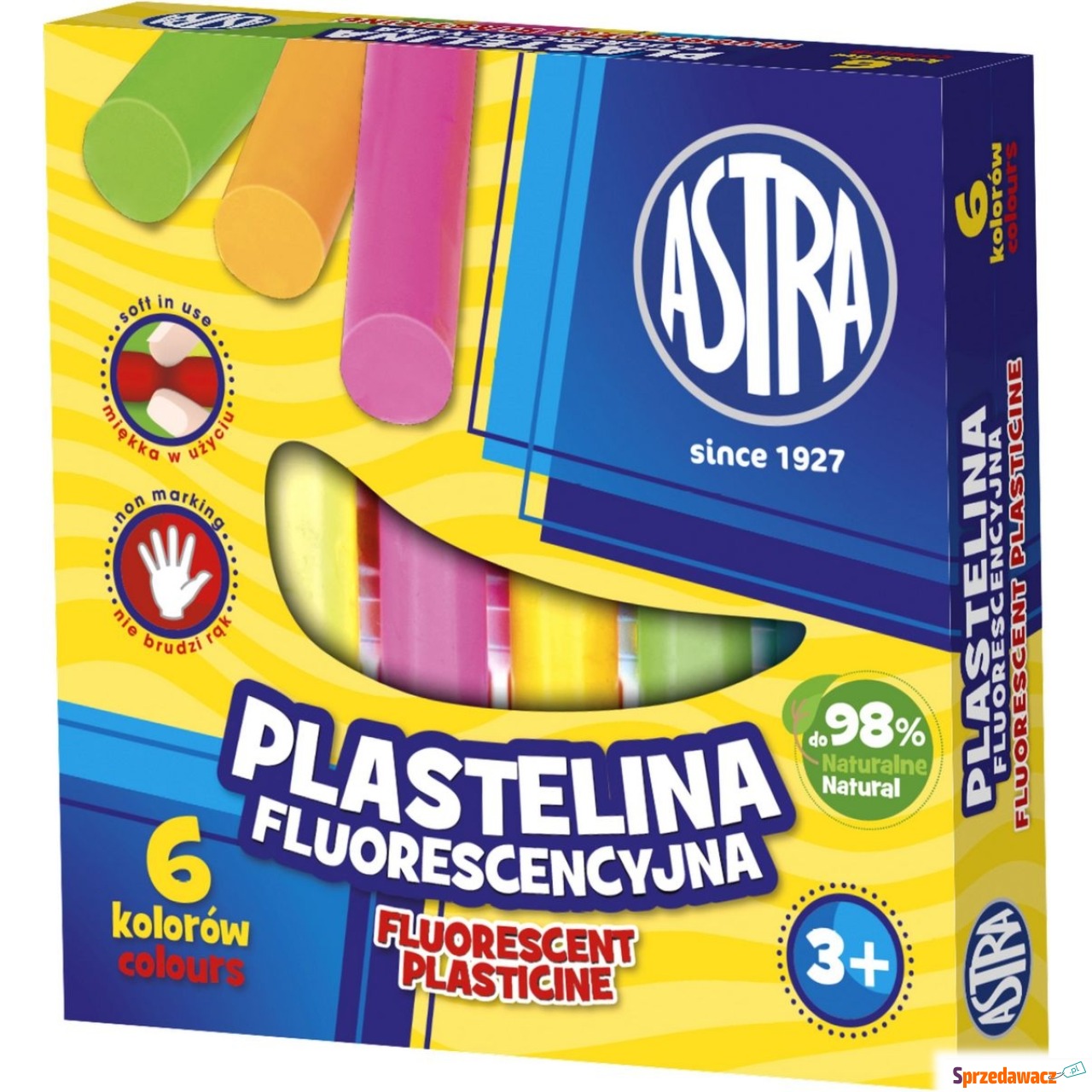 Plastelina 6 kolorów fluoresce...