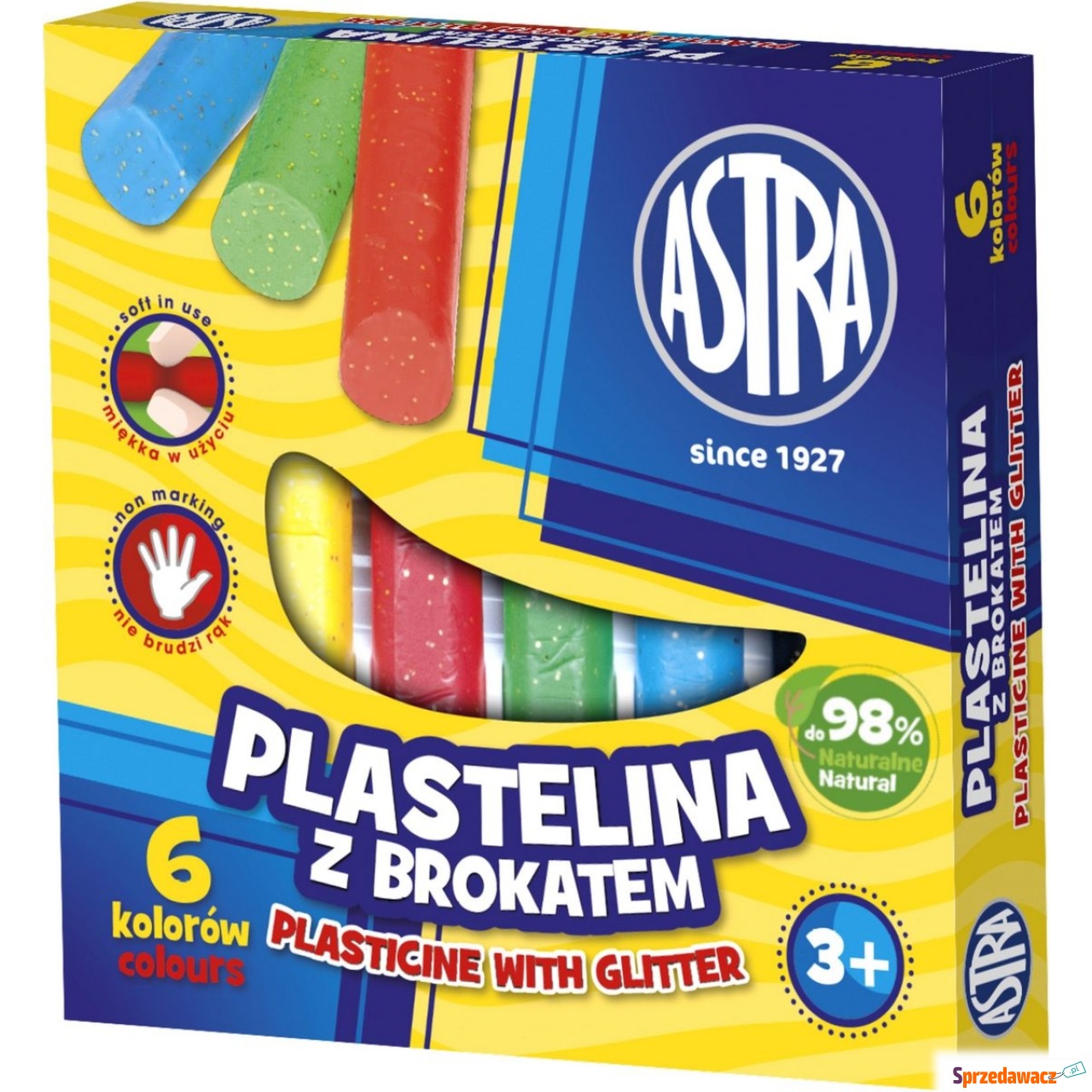 Plastelina Astra 6 kolor brokatowa
