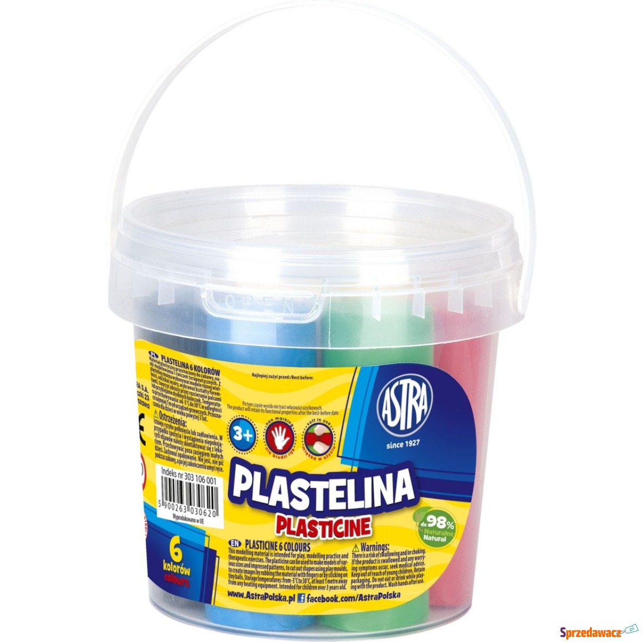 Plastelina Astra 6 kolor wiaderko