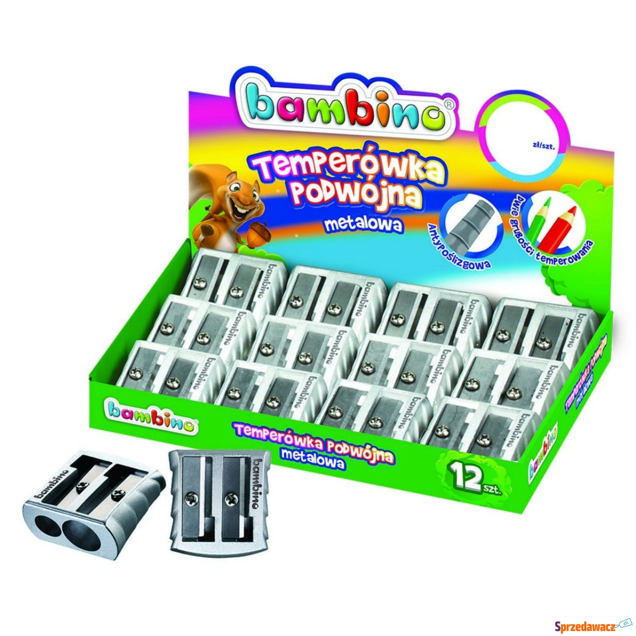 Temperówka podwójna metalowa Bambino