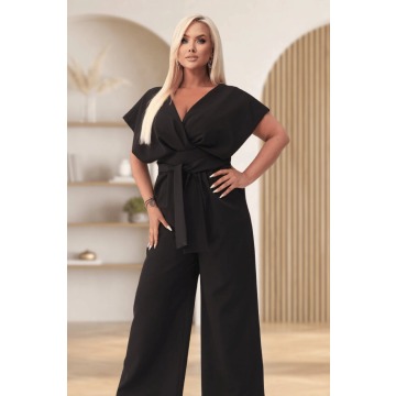 Elegancki czarny kombinezon Valentina XXL OVERSIZE WIOSNA