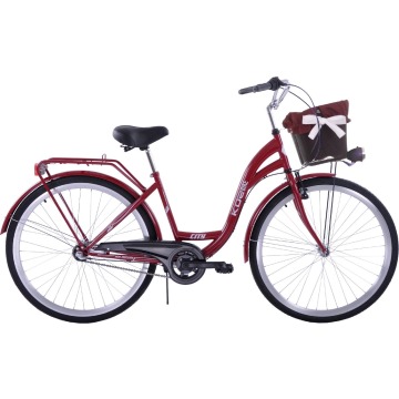 Kozbike Rower miejski 28 damski bordowy