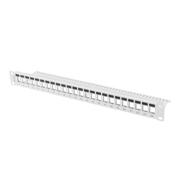 Patch panel Lanberg Patch Panel pusty 24 port 1U 19'' do modułów Keystone szary